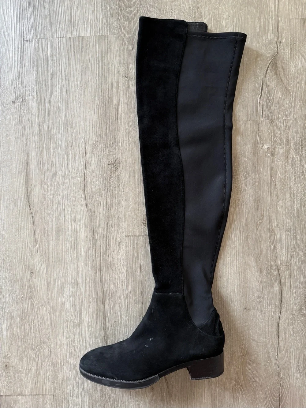 Tory Burch Black Suede Caitlin Over-the-Knee Stretch Boots 7.5 Amputee LEFT ONLY